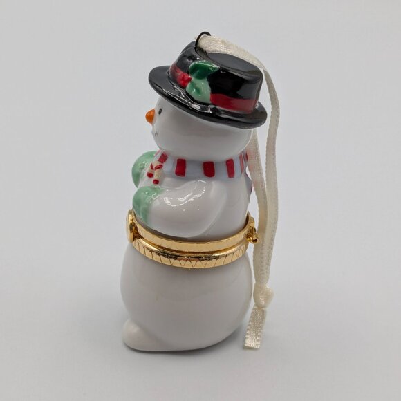 Hallmark Keepsake Porcelain Hinged Box 1997, Porcelain Snowman Ornament - Picture 3 of 11